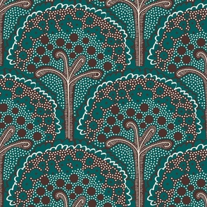 Earthy Woodland Whimsy - Dark Green/Brown Large