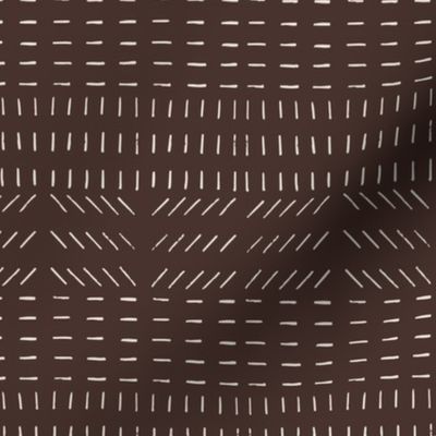 Line Dashes Geometric Brown Small