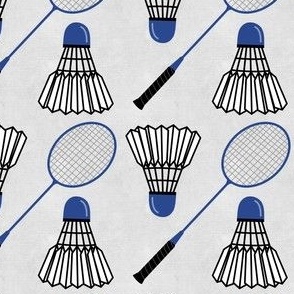 badminton - BLUE ON LIGHT GREY