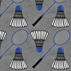 badminton - blue on medium grey