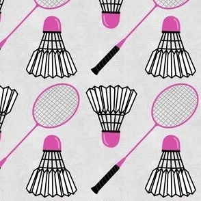 badminton - pink on grey