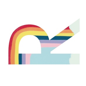 r is for rainbow - cute baby kids monogram wall art