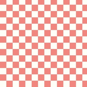 Coral Pink Checkers  Muted, Checkered Fabric, Checkerboard Wallpaper, Checkered Wallpaper, Check , Retro Fabric, Home Decor
