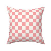 Muted Reddish Pink Checker, Checkered Fabric, Checkerboard Wallpaper, Checkered Wallpaper, Check , Retro Fabric, Home Decors