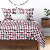 Large Scale Team Spirit Football Houndstooth in University of Alabama Colors Crimson Red Cool Gray and Black