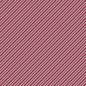 Smaller Scale Team Spirit Diagonal Stripes in University of Alabama Colors Crimson Red and Cool Gray