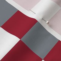 Medium Scale Team Spirit Football Bold Checkerboard in University of Alabama Colors Crimson Red and Cool Gray
