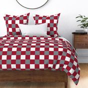 Large Scale Team Spirit Football Bold Checkerboard in University of Alabama Colors Crimson Red and Cool Gray