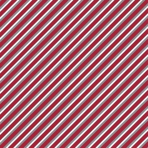Bigger Scale Team Spirit Diagonal Stripes in University of Alabama Colors Crimson Red and Cool Gray
