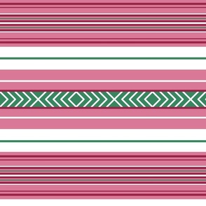 Mexican blanket - pink with green