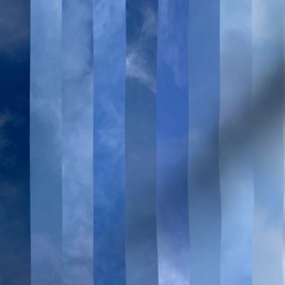 Sky Blue Photos - Narrow Gradient Stripes - Photography - Dreamy Clouds in shades of blue and white