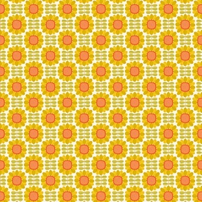 Retro Sunflower Pattern barkcloth texture yellow S wallpaper scale by Pippa Shaw