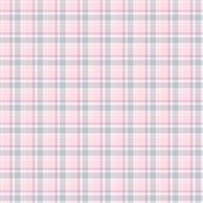 Intangible Plaid Tartan Z, pale orchid, pale pink, gray, off-white
