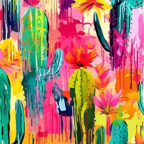 Bright Painted Cacti (Medium Scale)
