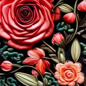 Embroidered Roses (Large Scale)