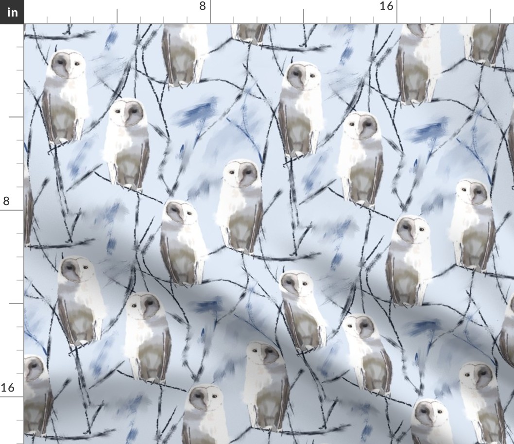 One Majestic Winter White Owl Design Barn Owl Design Snow Ice
