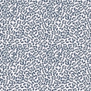 Dense Floral Field in Navy Blue and White (Micro Mini)
