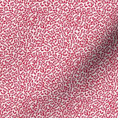 Dense Floral Field in Red and White (Micro Mini)