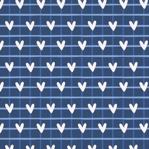 Heart Graph Check in Navy Blue (Medium)