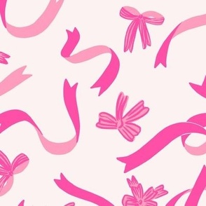 Ribbons and Bows in Candy Pink (Large)