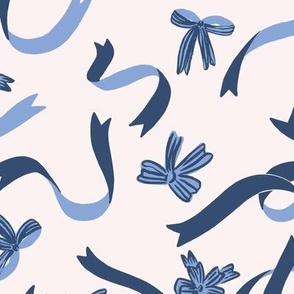 Ribbons and Bows in Dark Navy Blue (Large)