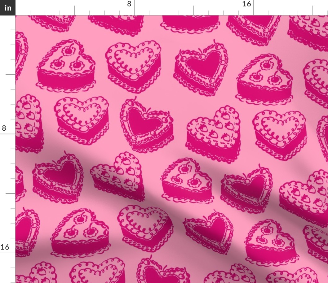Valentines Heart Cakes in Pink and Magenta (Jumbo)