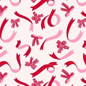 Ribbons and Bows in Red and Pink (Medium)