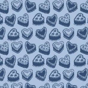 Valentines Heart Cakes in Blue and Navy (Small)