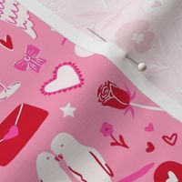 Valentines Menagerie in Red and Pink - Love birds_ hearts_ chocolates_ roses and more (Medium)