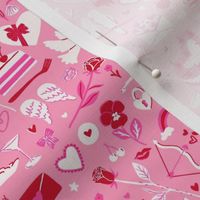 Valentines Menagerie in Red and Pink - Love birds_ hearts_ chocolates_ roses and more (Small)