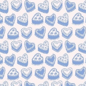 Valentines Heart Cakes in Blue and White (Small)