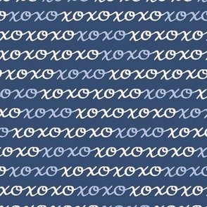 XOXO Stripe in Navy, Blue and White (Medium)