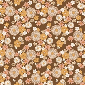 Flower Power Light Brown- 9"x9"