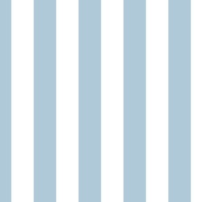 Sky Blue and White Vertical 2 inch French Provincial Cabana Stripe