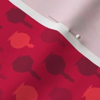 Polka poppy pods - red