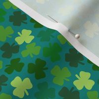 Lucky four leaf clover - teal