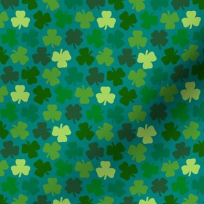 Lucky four leaf clover - teal