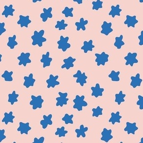 Small - pastel pink with simple blue flowers