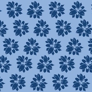 Blue on Blue floral - medium size