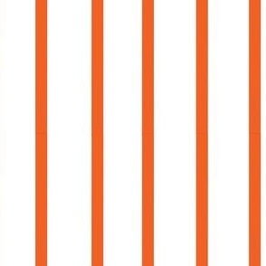 "Ring The Bell" Stripe 1 Inch ORANGE Stripe on White Background VERTICAL 