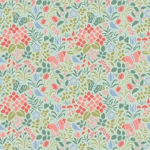 voysey pink and green 4inch