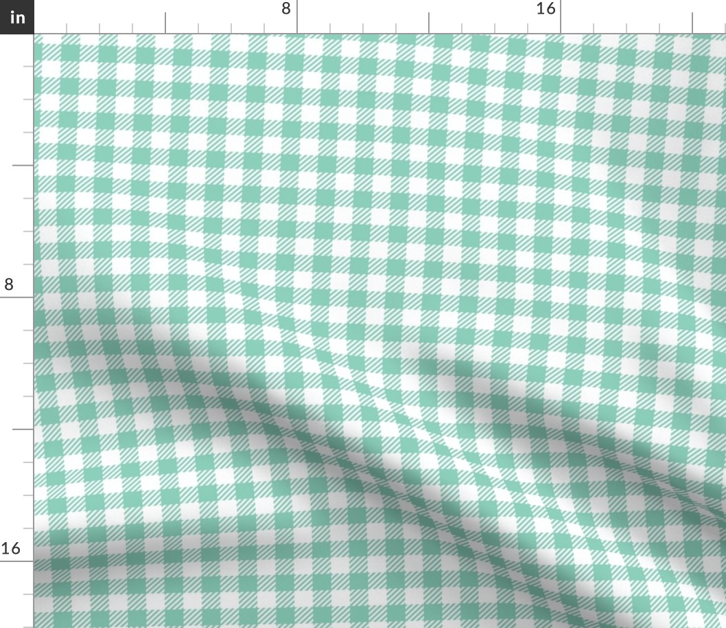 Gingham (Mint 0.5 inch check)