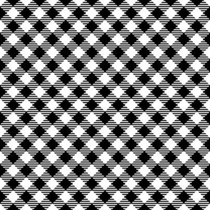 Gingham (Black and White Small Diagonal)