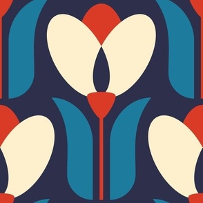 2862 B Large - retro tulips