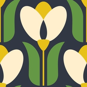 2862 E Large - retro tulips