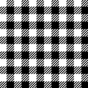 Gingham (Black and White 0.5 inch Check)