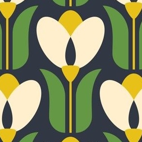 2862 E Medium - retro tulips