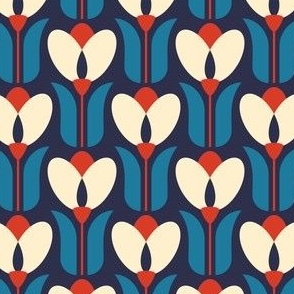 2862 B Small - retro tulips