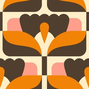 2864 C Large - midcentury floral tiles