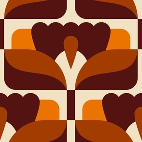 2864 F Large - midcentury floral tiles